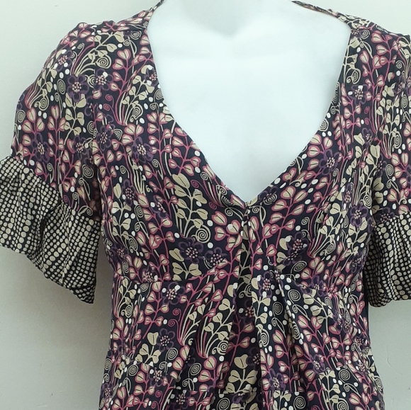 Max & Co by MaxMara Italian 100% Silk floral V-neck Dress size 6 - Picture 10 of 13